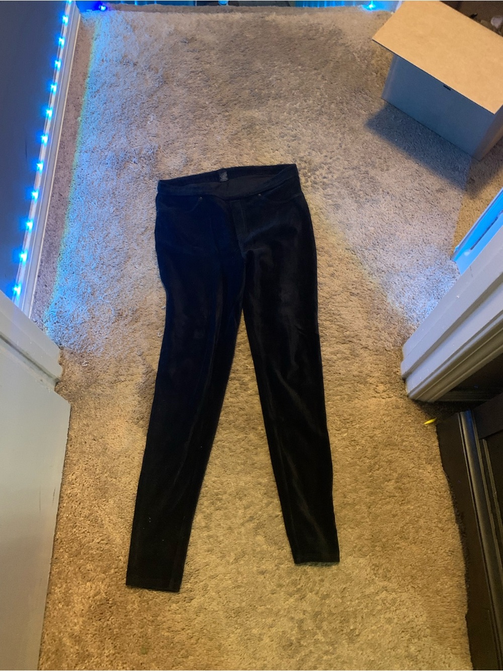 HUE Black Velvet Leggings